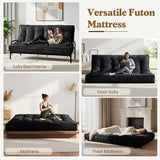 NLDD 8" Futon Mattress Full Size, Ultra Thick Futons Sofa Couch Bed Sleeper Sofa Bed, Versatile Floor Futons Japanese Floor Mattress, Black (Frame Not Included) NLDD