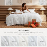 Bedsure Full Comforter Set, White Soft Prewashed Bedding for All Seasons, 3 Pieces GentleSoft™ Bed Set, 1 Lightweight Comforter (82"x86") and 2 Pillowcases (20"x26") Bedsure
