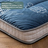 MAXYOYO Grey Cactus Pattern Queen Size Futon Mattress, Quilted Bed Mattress Topper, Extra Thick Folding Sleeping Pad, Breathable Floor Lounger, Guest Bed for Camping, Couch MAXYOYO