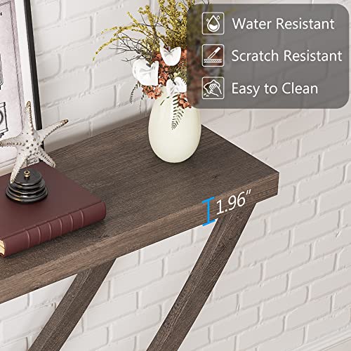 Tribesigns Console Table, Industrial Rustic Entryway Table for Hallway, 35 inch Farmhouse Wood Sofa Table Thicken Accent Tables for Living Room (Espresso) - WoodArtSupply