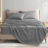 USXIBEI King Size 4 Piece Sheet Set - Comfy Breathable & Cooling Bed Sheets Set, Soft and Wrinkle Free, Deep Pockets, Easy & Secure Fit, Hotel Luxury Bedding for Women, Men - Oeko-Tex - Dark Grey USXIBEI