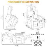 Trustyue Dual Motor Power Lift Recliner Chair, Lay Flat Recliner, Lift Chair with Massage and Heat, Standing Assistance, Infinite Position Reclining, Living Room Chair (Faux Leather Beige)