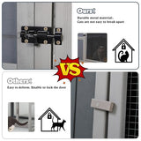 COZIWOW Large Wood Cat Catio, Outdoor Enclosure with Weatherproof Roof, 2 Resting Rooms, 2 Platforms, 4-Tier Cat Playpen (Grey with Pattern) COZIWOW