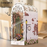 DIY Book Nook Kit - Miniature Dollhouse Booknook Kit for Adults,Teens, 3D Wooden Puzzle Bookend Bookshelf Deco, Christmas Birthday Gift, Flower House