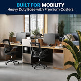 Flash Furniture Kelista Mid-Back Swivel Office Chair with Adjustable Seat Height, Ergonomic Mesh Desk Chair with Flip-Up Armrests, Black Flash Furniture