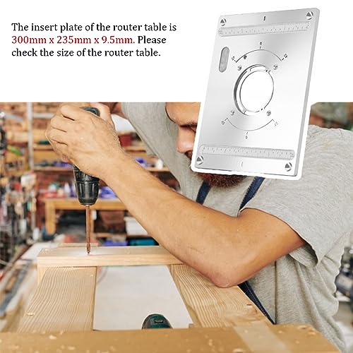 Aluminum Router Plate for Woodworking, Router Table Insert Plate Aluminum Router Insert Plate Router Table Mounting Plate with 2 X Router Table SSEHCWAN