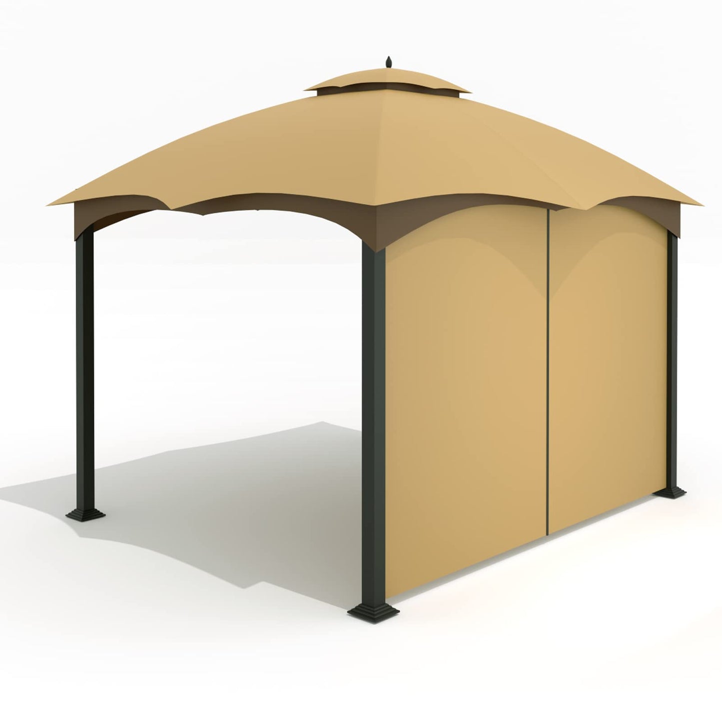 Tanxianzhe Gazebo Replacement Privacy Curtain with Zipper Outdoor Universal Privacy Panel Sidewall for 10' x 12' Gazebo (Khaki) - WoodArtSupply