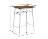 42 inch Modern Bar Table, Wood Pub Table, Rectangular Counter Height Table with White Wooden Legs for Dining Room, Kitchen, Living Room, Walnut Brown Wahson