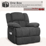 LPFLPF Oversized Recliner Chair,Wide Manual Recliner,Lounge Chair for Living Room,Theater Seating for Big Man, Grey LPFLPF