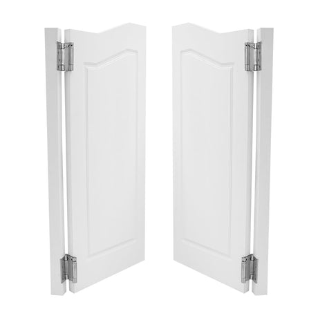Swinging Doors Cafe Doors, Cafe Saloon Doors, Interior Wood Door Swing Door with Metal Hinges, Bar Saloon Swinging Doors for Kitchen Stairs Bedroom Entrance Partition (White A, 35.83x41.93in) Pinelicorn