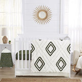 Sweet Jojo Designs 4-Piece Baby Crib Bedding Set (Boho Chic) for Boys or Girls, Infants/Nursery incl. Cotton Blanket, Fitted Sheet, Skirt, Diaper Stacker (Sage Green, Gender Neutral, Unisex Farmhouse) Sweet Jojo Designs
