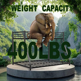 Twin Over Twin Metal Bunk Bed with Trundle Heavy Duty Twin Size Metal Bunk Beds Frame with 2 Side Ladders Convertible Bunkbed with Safety Guard Rails,No Box Spring Needed (Twin Over Full Black) HomJoones