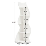 Tribesigns Corner Shelf, Modern 5-Tier Wall Corner Bookshelf, Stylish Corner Small Bookcase Storage Rack Plant Stand with Unique Shape for Living Room, Home Office (White, 1PC) Tribesigns