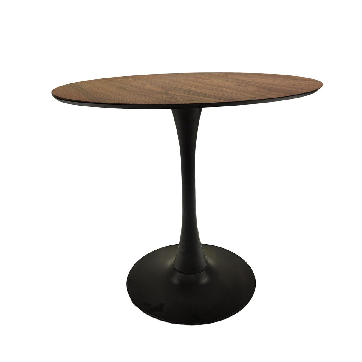 Walnut Round Tulip Dining Table – Mid-Century Style for 2-4 People YESGIGA