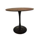 Walnut Round Tulip Dining Table – Mid-Century Style for 2-4 People YESGIGA