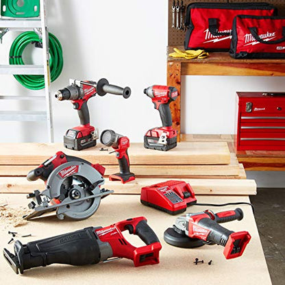 Milwaukee 2896-26 M18 Fuel 18-Volt Lithium-Ion Brushless Cordless Combo Kit (6-Tool) with (2) 5.0 Ah Batteries, (1) Charger, (2) Tool Bags - WoodArtSupply