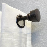 Stockton 26-48 Inch Adjustable Curtain Rod Set, 5/8 Inch Diameter in Walnut Decopolitan