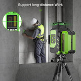 Huepar 3x360°Laser Level with 2 Li-ion Batteries 3D Outdoor Green Cross Line Self Leveling for Construction/Picture Hanging Hard Case，Magnetic Huepar