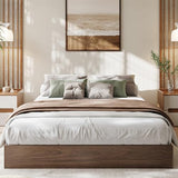 GarveeHome Full Size Wood Platform Bed Frame, Wooden Bed Frame Without Headboard, Wood Slat Support, No Box Spring Needed, Easy Assembly GarveeHome