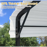 JAMFLY Carport, 12X15 FT Metal Carport, Heavy Duty Carport Canopy with Galvanized Steel Roof and Frame, Metal Car Garage Upgraded Extra Large Garage for Pickup, Boat, Car and Tractors, White JAMFLY