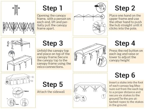 COBIZI 10x30 Pop up Canopy Tent for Parties with 8 Removable Sidewalls, Waterproof UPF 50+ Commercial Event Tent, Protable Outdoor Canopy with 4 Sandbags for Wedding, Backyard(10x30FT, White) COBIZI