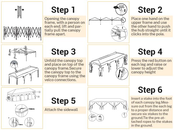 COBIZI 10x30 Pop up Canopy Tent for Parties Protable Canopy Tent with 8 Sidewalls Waterproof Commercial Instant Shelter Tent for Wedding, Courtyard with Carry Bag and 4 Sandbags(10x30FT, Whit - WoodArtSupply