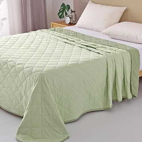 EVOLIVE Elastane Diamind Quilted All Season Light Weight Single Reversible Cooling Quilt/Comforter (Green, Twin) EVOLIVE
