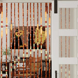 DouSeiAi Natural Wood and Bamboo Beaded Curtain Room Divider, 32 Strands Hanging Doorway Decor for Bedroom, Porch, Living Room, 35 x 69 Inches DouSeiAi