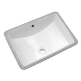 Lordear Rectangular Undermount Bathroom Sink 21x14 inch White Rectangle Bathroom Sink Undermount White Porcelain Ceramic Lavatory Bathroom Vanity Sink with Overflow Lordear
