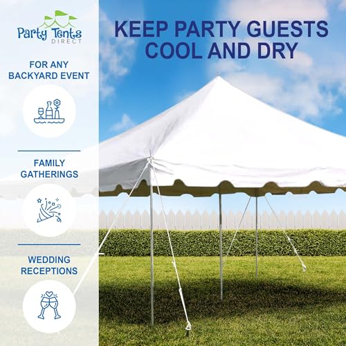 Party Tents Direct 15'x15' Weekender Standard Canopy Pole Tent - Easy Up Canopy Tent with 50 Person Capacity - Outdoor Canopies for Parties, Weddings, & Events (White) Party Tents Direct