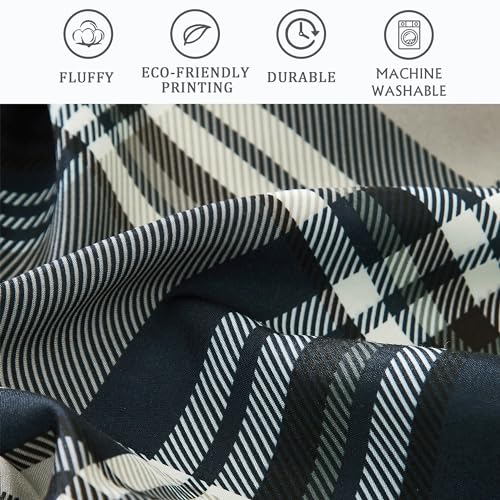 MaiRêve Navy Blue Twin XL Comforter Set, Twin XL Bedding Sets for Boys Girls 5 Pieces for Dorm Farmhouse All Season Lightweight &Comfy with Fitted Sheet, Flat Sheet (Navy Blue, Twin XL, 66"x90") MaiRêve