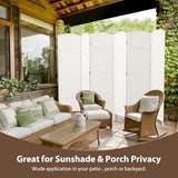 Duraspace 6 Panels Room Divider 6 FT Tall Weave Fiber Privacy Screen Freestanding Double Hinged Folding Screen Extra Wide Room Dividers for Patio Privacy (Off White) DURASPACE