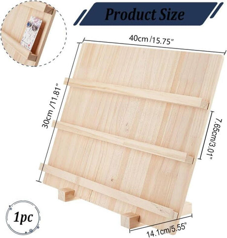NBEADS Wood Earring Display Stands, 3 Layers Jewelry Earring Display Holder Wood Earring Card Holder Photos Business Card Holder Display with Base Stand for Home Office Retail Store, 40x14.1x30cm NBEADS
