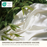 Bedsure 100% Organically Grown Bamboo Viscose Sheets - 18 Inches Deep Pocket Sheets with Elastic Corner, King Size Sheets Set, Ultra-Soft, Silky & Cooling Bedsheets, Oeko-Tex, 4 Pieces, Ivory Bedsure