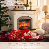 44Inch Electric Fireplace with Mantel, White Fireplace Heater with LED Flame, Corner Firebox with 23" Red Brick Firep lace Insert for Bedroom,Living Room BOSHIRO