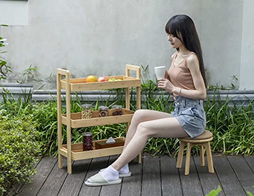 PELYN Console Table, Entryway Table with 3 Tier Storage Shelves, Bamboo Sofa Table for Entryway, Living Room, Hallway, Couch, Kitchen, Bathroom - WoodArtSupply