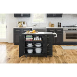 Pemberly Row Modern/Contemporary Wood Kitchen Cart in Black Pemberly Row