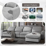Merax 129" Large Modular Sectional Sofa 5 Pieces Modern L Shaped Couch with Deep Wide Chaise for Living Room Love Seats, Light Gray Merax