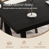 wangbochuan 47 Inch Black Solid Wood Computer Desk | Sturdy Metal Base | Modern Home Office Desk | Durable Study Writing Table for Workspace, Multiple wangbochuan