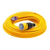 DEWALT 100 Foot Extension CordLighted Click-to-Lock 10/3 SJTW -Heavy Duty Outdoor, Waterproof, Weatherproof, Heat & Corrosion Resistant Industrial Strength Light Up Three Prong Outlet Plug Power Cord DEWALT