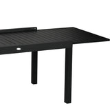 Outsunny 9-Piece Patio Dining Set for 8, Outdoor Aluminum Frames Dining Furniture Set with Expandable Table, Adjustable High Back Portable Chairs and Mesh Fabric Seats, Black Outsunny