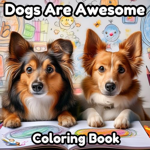 Dogs Are Awesome Coloring Book: Relax and Enjoy Hours of Entertainment Coloring Awesome Dogs On Their Adventures