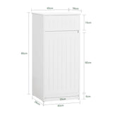 SoBuy Small Laundry Hamper Cabinet Tilt-Out, Bathroom Chest Storage Unit with Drawer, Hidden Basket White BZR110-W SoBuy