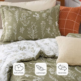 Bedsure Twin/Twin XL Comforter Set - Olive Green Bed Set, 2 Pieces Cute Floral Bedding, 1 Soft Reversible Botanical Flowers Comforter and 1 Pillow Sham Bedsure