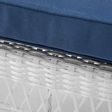 Jeco Wicker Chair with Blue Cushion, Set of 2, White/W00206- Jeco