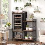 YCHF 6-Tier Kitchen Bakers Rack, Utility Storage Shelf, Mini Fridge & Microwave Oven Stand Table, Coffee Bar, Adjustable Kitchen Shelves Freestadning for Kitchen Home Office YCHF