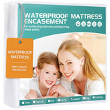60"x80" Queen Mattress Protector(6-10 in. Deep) Waterproof Mattress Cover Zippered Soft Breathable Skin-Safe Encasement for Queen Bed Sheets WINKAURA