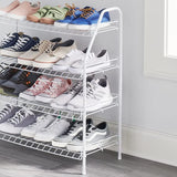 Rubbermaid 4-Tier Wire Shoe Rack, White, Simple Assemble, Storage Shelf for Organization in Bedroom/Closet Rubbermaid