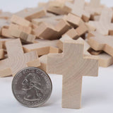 Pack of 30 Unfinished Wood Crosses - Blank Mini Wooden Cross Shaped Cutouts Religious Sunday School VBS Summer Camps DIY Arts Craft Projects (1-1/2" H x 1-1/4'W) Factory Direct Craft