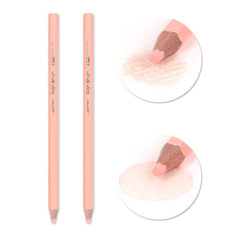 qianshan 2Pcs Flesh Light Color Watercolor Pencils Skin Tone Lead Core Pencil for Portrait Comic Adult Coloring Books Artist Coloring Drawing Sketching Blending qianshan